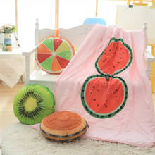 2 in1 Creative Fruit cushion + blanket watermelon kiwi fruit stump sofa pillow home decor 2024 - buy cheap