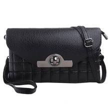 2019 Women Messenger Bag Small Flap Handbag Metal Lock Shoulder Bag Soft PU Leather Lady Crossbody Bag Female Fashion Long Purse 2024 - buy cheap