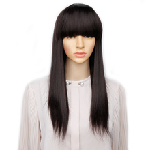 Amir-peruca longa lisa com ombré, peruca de cabelo sintético, cores preta, vermelha e marrom, para mulheres, festas diárias 2024 - compre barato