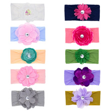 Yundfly 10pcs/lot Baby Girls Chiffon Fbaric Flower Nylon Headband Knot Headwraps Children Kids Princess Hair Accessories Gifts 2024 - buy cheap