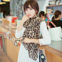 Pañuelos de gasa de leopardo para mujer, bufanda femenina con estampado de leopardo, 160x60 CM, nueva Europa 2024 - compra barato