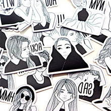 40pcs Creative Cute Self-made Black and white fashion girl Scrapbooking Stickers /Decorative Sticker /DIY Craft Photo Albums 2024 - buy cheap