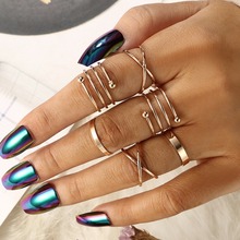 Anéis de articulação multicamadas femininos, anéis vintage de liga metálica, joias para mulheres, presente de festa e moda 2024 - compre barato