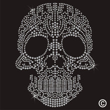 2pc/lot Skull clear rhinestones hot fix rhinestone applique hot fix rhinestone transfer motifs designs iron on transfer 2024 - buy cheap