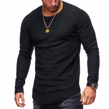 2018 Hot New Spring Fashion Brand O-Neck Slim Fit Long Sleeve T Shirt Men Trend Casual Mens T-Shirt Camisetas Hombre T Shirts 2024 - buy cheap