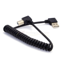 USB кабель Прямоугольный USB 2,0 «Папа-папа» B под углом 90 градусов стрейч Кабель для принтера и жесткий диск 50 см/0,5 м 2024 - купить недорого