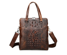 Nesitu Vintage Alligator Pattern Real Skin Genuine Leather Briefcase Portfolio Men Messenger Bags Handbags #M1231 2024 - buy cheap