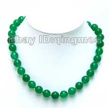 Крупные круглые бусины зеленого цвета 10 мм, ожерелье 17 дюймов nec5327, оптовая/розничная продажа 2024 - купить недорого
