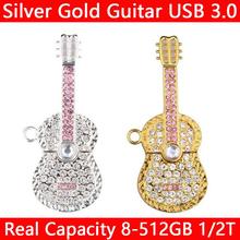 New Jewelry Crystal Guitar Usb 3.0 Memory Stick Flash Drive 1TB 2TB Pendrive 8GB 16GB 32GB 64GB 128GB Pen Drive Gift Disk On Key 2024 - buy cheap