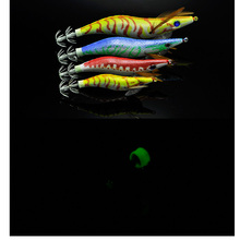 Lot 4 Pieces Sale Wood Shrimp Squid Hook Top Night Glow in dark EGI Artificial Shrimps Lures Cuttlefish 8/11/14/20g 2024 - buy cheap