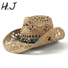 Cowboy Hat 100% Natural Straw Women Men HandWork Weave Cowboy Hats For Lady Dad Summer Western Sombrero Hombre Lifeguard Hats 2024 - buy cheap
