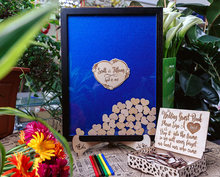 customize bride groom black wedding engraved Alternative Wooden memory guestbooks with heart drop box signature guest books 2024 - buy cheap