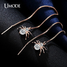 UMODE Spider Gold Color Round Cut Clear Cubic Zirconia Long Dangle Earrings Jewelry for Women Boucle D'oreille Femme New UE0175 2024 - buy cheap