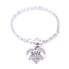 Drop Shipping  HOPE heart charm bracelet 2024 - buy cheap