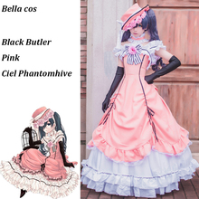 Custom size Black Butler Ciel Phantomhive cosplay costume pink long dress uniform halloween costumes for women Anime clothes cos 2024 - buy cheap