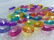 850pcs/lot  14mm crystal Acrylic octagon beads in 2 holes for diy garland strands for wedding decoration supples,  free shiping 2024 - buy cheap