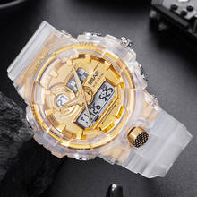 Relogio Masculino мужские часы Топ бренд класса люкс прозрачный светодиодный двойной дисплей водонепроницаемые военные часы спортивные часы для мужчин 2019 2024 - купить недорого