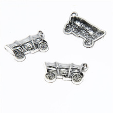 10piece/lot Wagon Charm Antiqued silver Tone Covered Wagon Charm pendants 24x14mm 2024 - buy cheap