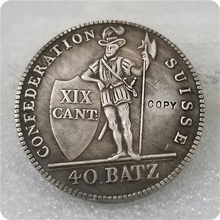 1812 suíça 40 batzen vaud cantões suíços cópia da moeda de prata 2024 - compre barato
