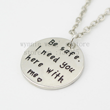 2015  "Be Safe. I need you here with me" Silver Pendant Necklace police officer military law enforcement graduation gift 2024 - buy cheap