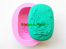 0341, бесплатная доставка, силиконовая форма для мыла Mom & Pea Love & Rose, украшение для торта, 3D форма для мастики, пищевой силикон 2024 - купить недорого