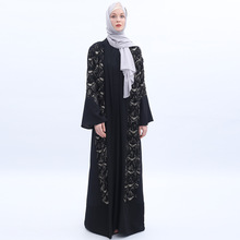 Роскошное длинное платье-абайя с блестками в мусульманском стиле с кисточками, открытый кардиган, кимоно, Свободное длинное платье, платья для Ближнего Востока, Рамадан, ИД, исламский 2024 - купить недорого