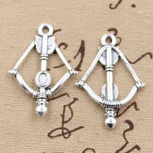 10pcs Charms Crossbow Bow 20mm Antique Making Pendant fit,Vintage Tibetan Bronze Silver color,DIY Handmade Jewelry 2024 - buy cheap
