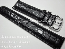 18 19 20mm handmade Luxury black real crocodile leather straps butterfly buckle upscale Watchband strap for man branded watch 2024 - buy cheap