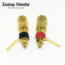 10pcs Gold Plated Big Speaker Binding Post Insulator Amplifier Audio Spring Lock Loaded Press Terminal 4mm Connectors 2024 - buy cheap