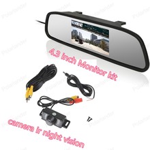 ir night vision reverse parking camera +4.3 inch tft lcd Rearview Mirror Monitor kit for Car Rear reversing backup 2024 - buy cheap