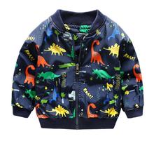 Ropa con estampado de dinosaurio para niños, chaqueta con cremallera, prendas de vestir exteriores, primavera y otoño 2024 - compra barato