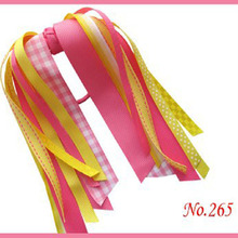 30 pcs Free Shipping Girl Ponytail various color ribbons streamers hair bows with elastic Curly ribbon hair clip 2024 - buy cheap