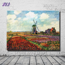 Field Of Tulips In Holland by Claude Monet Top Quality Famous Handmade Oil Painting Canvas Wall Art Gift Top Home Decor CM001 2024 - buy cheap