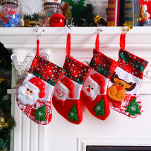 Аниме Фигурка снеговика Санта Клауса лоза печатная ткань Носки в форме мультяшного героя Рождественский подарок сумка кулоны украшение дерево кукла 2024 - купить недорого