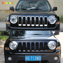 Sansour-moldura de cubierta de faro delantero para Jeep Patriot, moldura de ABS, color negro, para modelos 2011, 2012, 2013, 2014, 2015 y 2016 2024 - compra barato