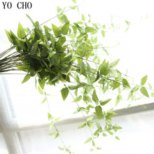 YO CHO 10p Christmas Artificial Ivy Leaf Garland Plants Vine Fake Foliage Home Decor Silk Wicker Rattan Evergreen Cirrus 2024 - buy cheap