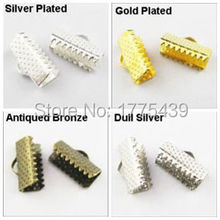 Puntas de Clip para engaste del cordón, 60 Uds., 25x8mm, oro, plata, bronce, chapado en plata 2024 - compra barato