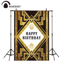 Allenjoy Gatsby фоны для фотографирования с днем рождения черные золотые Вечерние Декорации фон для фотостудии 2024 - купить недорого