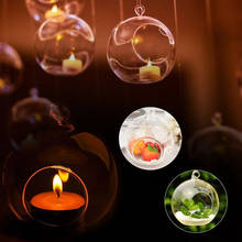 Подвесной Круглый прозрачный светильник для свечей, шар-шар 6 см, светильник для чая, современный подсвечник 2024 - купить недорого
