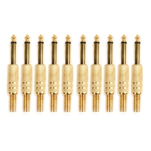 10 Pcs Gold Plated 6.35mm Male 1/4 Mono Jack Plug Audio Connector Soldering 2024 - buy cheap