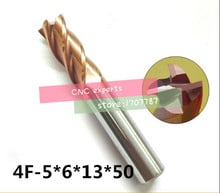 4f-5.0*6*13*50,hrc60,material Carbide Square Flatted End Mill four 4 flute 5mm coating nano use for High-speed milling machine 2024 - buy cheap