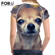 FORUDESIGNS Cute Chihuahua Design Female Summer T Shirt for Girls Short Sleeve Tops Tee Shirt Casual Breathable Fitness Shirts 2024 - buy cheap