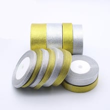 25Yards Gold and silver Satin Ribbon grosgrain ribbons DIY Bow Craft Decor for Gift Wrap Wedding Party Decor Scrapbooking Supply 2024 - buy cheap