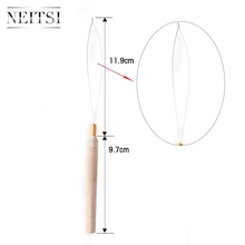 Neitsi-micro anéis com gancho para cabelos, ferramenta para puxar, com alça de madeira e fio de ferro, 3 espaços 2024 - compre barato