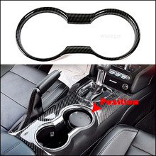 Wooeight 1Pc ABS Carbon Fiber Front Cup Water Holder Cover Trim Panel Frame Sticker Styling For Ford Mustang 2015 2016 2017 2018 2024 - compre barato