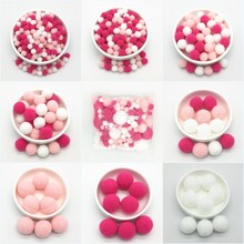 Light Pink White Rose Pompom Fur Balls DIY Soft Pom Poms Craft Pompones Wedding Decor Glue on Cloth Accessories 8mm To 30mm 20g 2024 - buy cheap