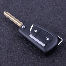 1 шт. черный 2 кнопки раскладной чехол для ключей с дистанционным управлением чехол для брелока подходит для Toyota Scion TC iQ Yaris 2014-2015 2024 - купить недорого