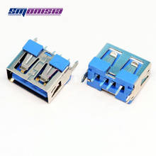 100pcs Blue AF USB 180degrees Connector Vertical USB Plug Flat Mouth High 10.0MM 2024 - buy cheap