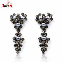 JURAN New 2018 Fashion Pearl Crysta Statement Stud Earring For Women Jewelry Factory Price Wholesale E3104 2024 - buy cheap