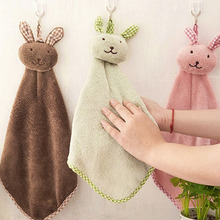 Cute Bunny Coral Fleece Hand Towel Kitchen Hanger Washcloth Fashion Lovely  FBE3 2024 - buy cheap
